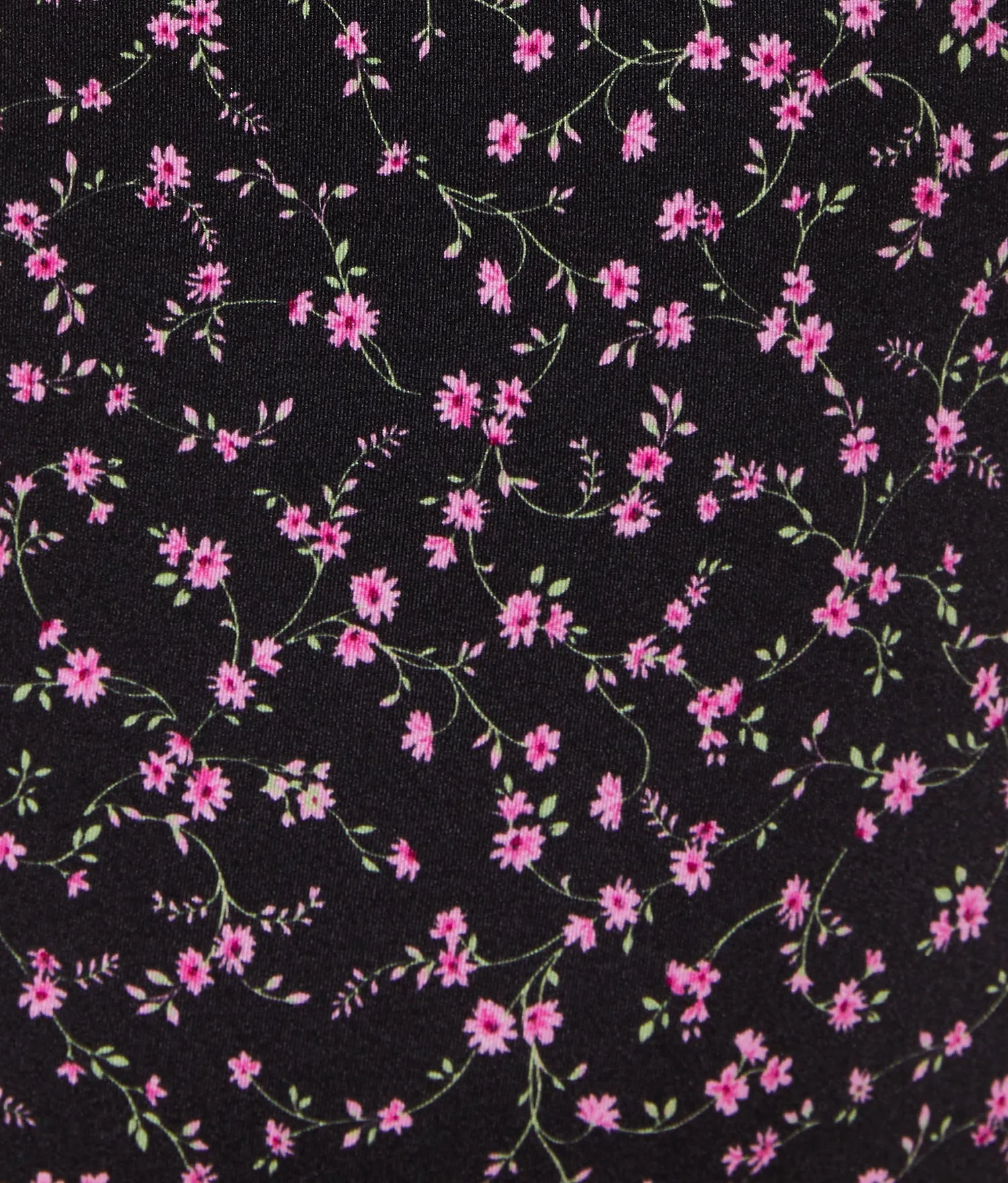 The Classic Bikini Bottom - Satin - Black Ditsy Bloom