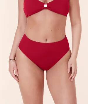 The High Rise Bikini Bottom - Eco Nylon - Garnet