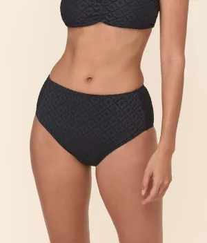 The High Waist Bikini Bottom - Eyelet - Black Eyelet