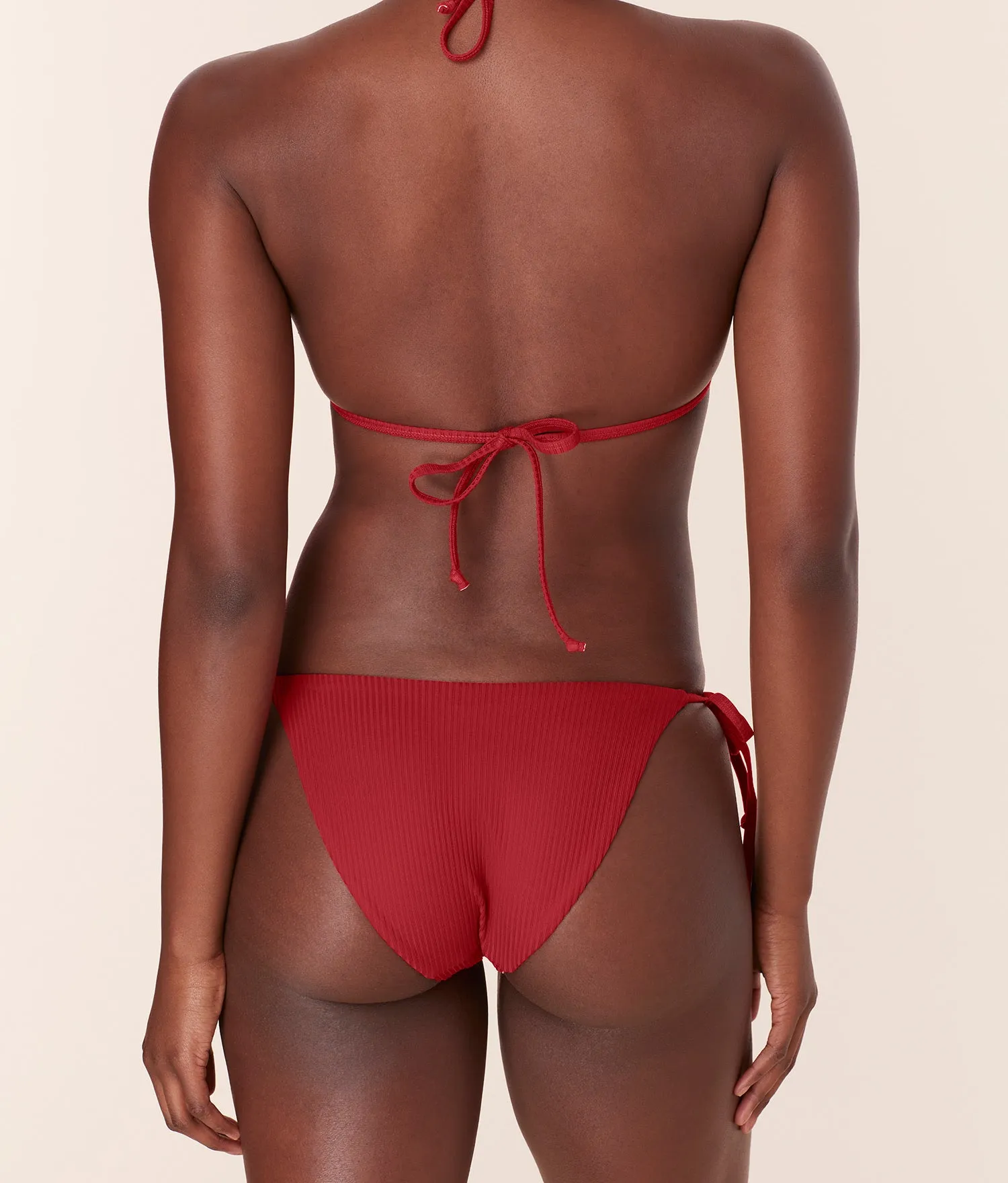 The String Bikini Bottom - Eco Ribbed - Flame