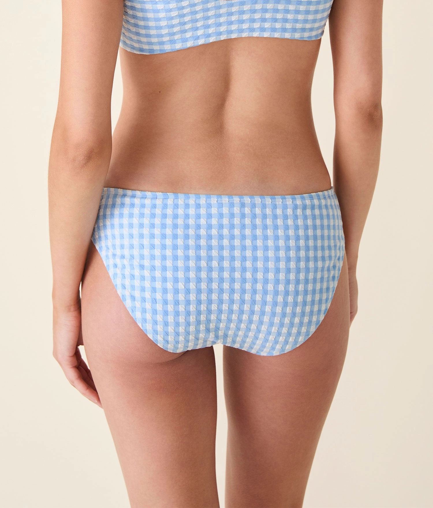 The Classic Bikini Bottom - Crinkle Gingham - Sky Gingham