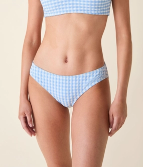 The Classic Bikini Bottom - Crinkle Gingham - Sky Gingham