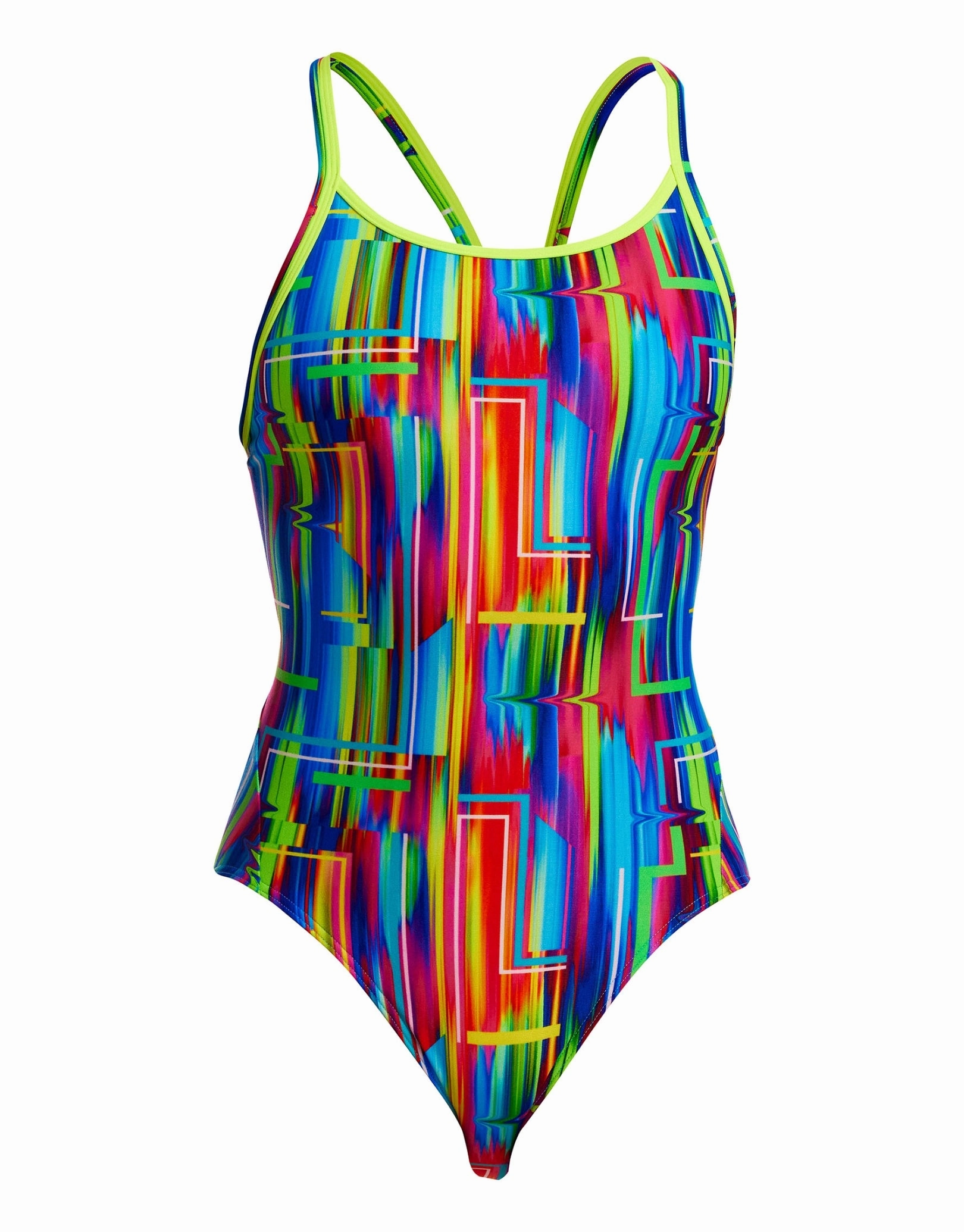 The Glitch Diamond Back Swimsuit - Multi