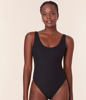 The Ibiza One Piece - Eco Ribbed - Black - Long Torso