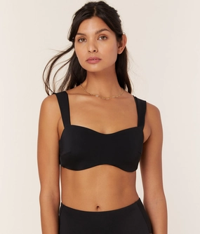 The Kalama Bikini Top - Eco Nylon - Black