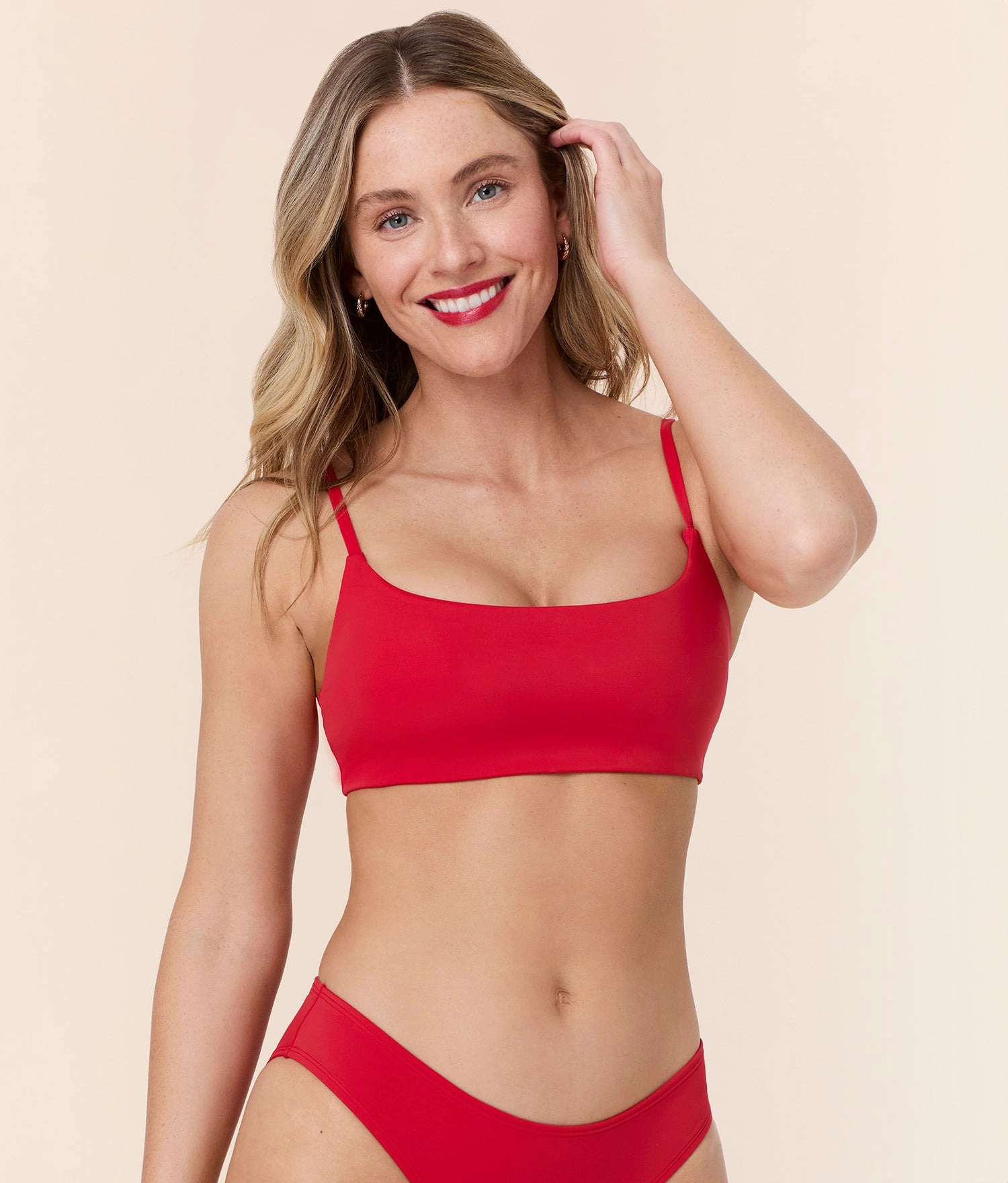 The Maui Bikini Top - Flat - Cherry Red