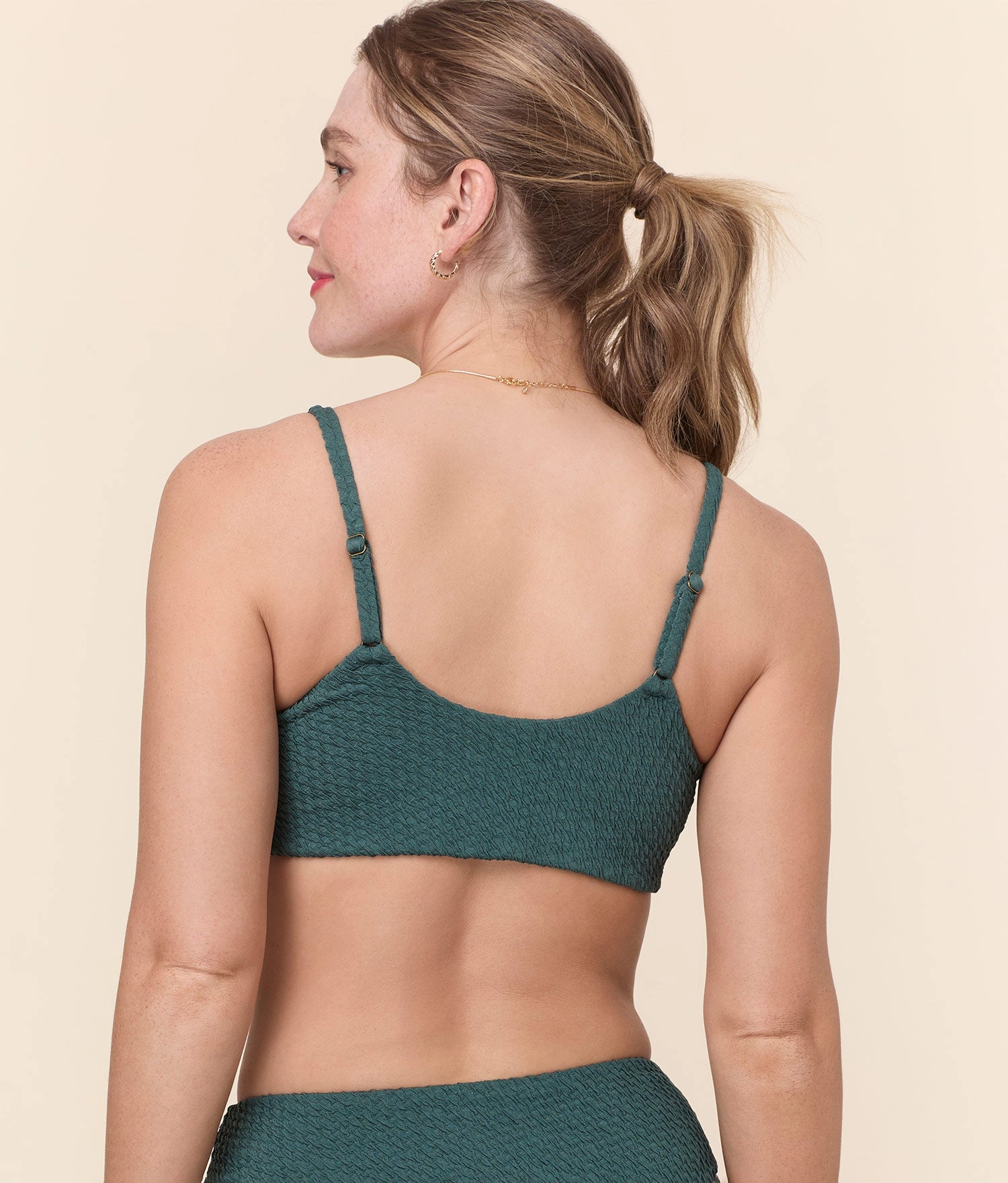 The Maui Bikini Top - Textured Weave - Seaweed