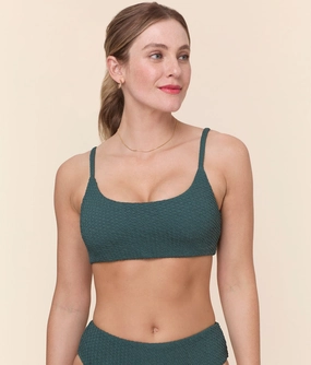The Maui Bikini Top - Textured Weave - Seaweed