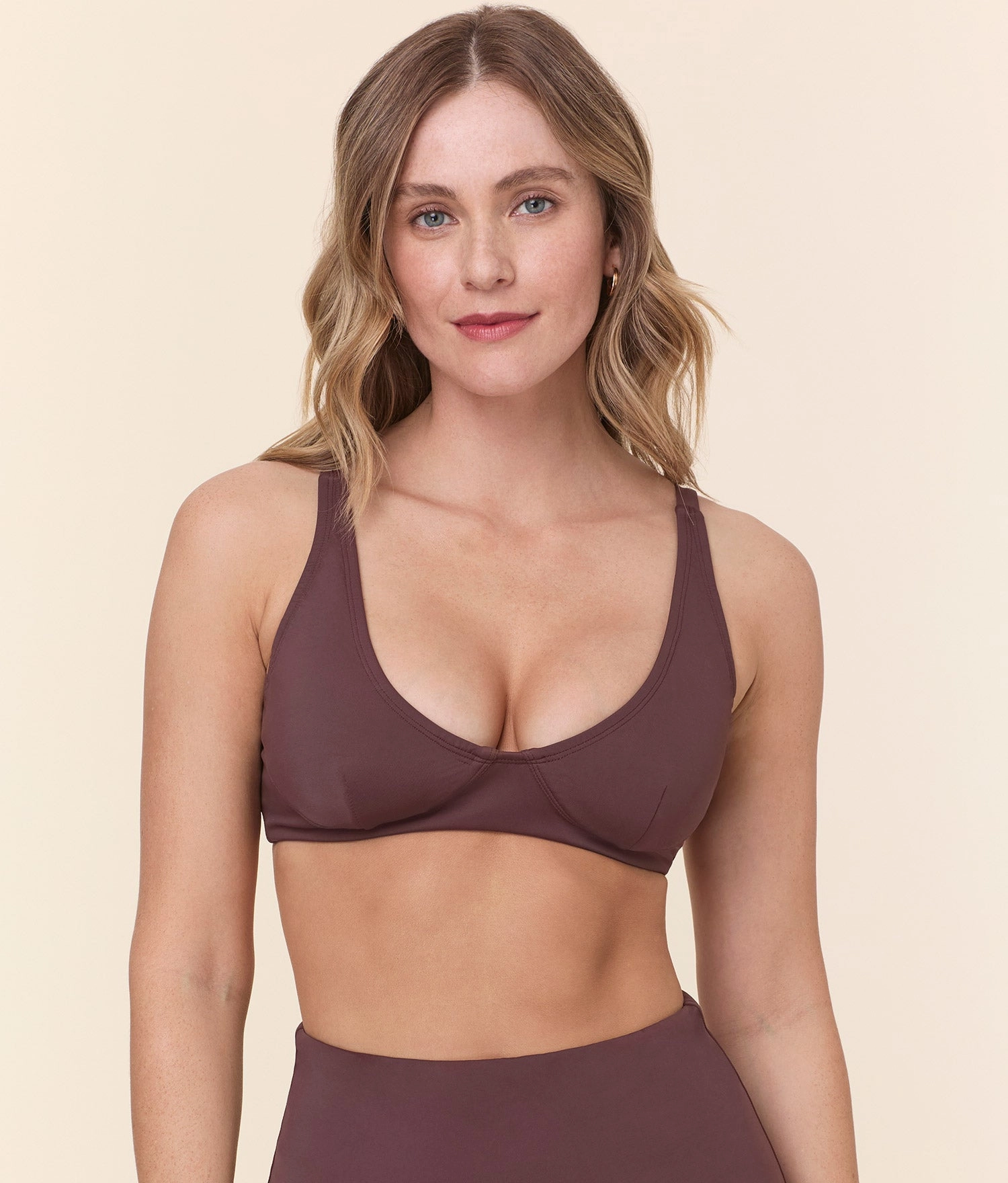 The Mila Bikini Top - Eco Nylon - Mink
