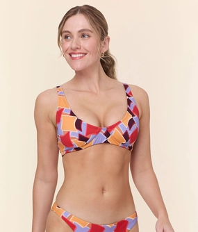 The Mila Bikini Top - Eco Nylon - Mod Geo