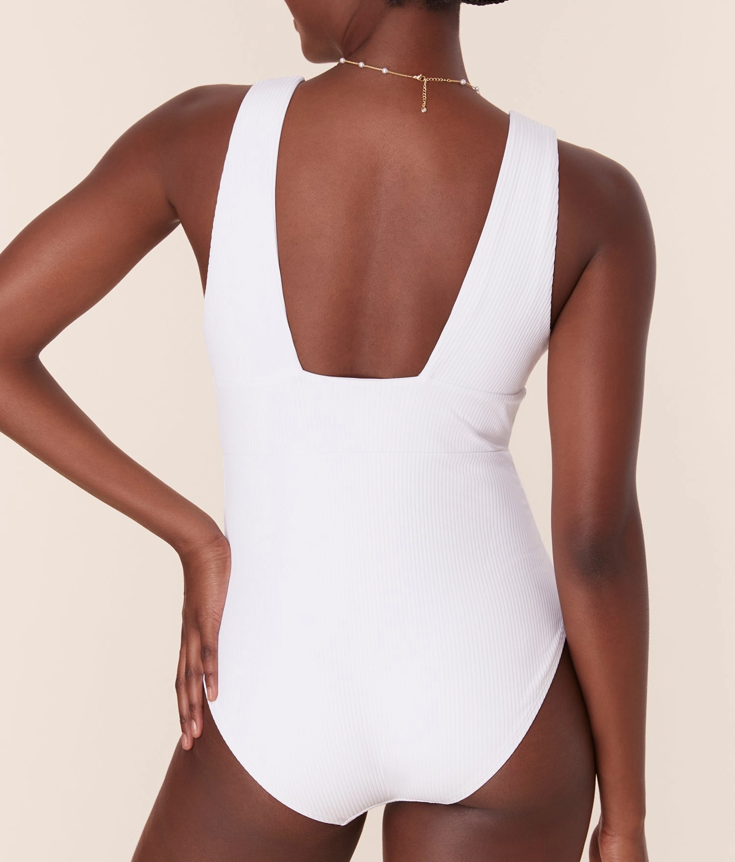 The Mykonos One Piece - Eco Ribbed - White - Classic