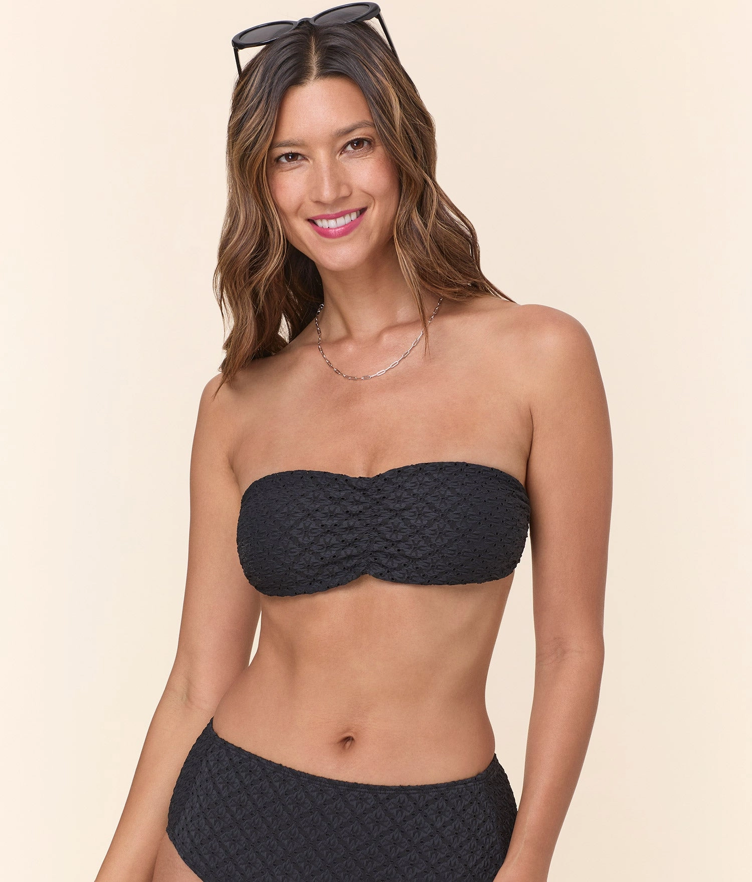 The Pana Bikini Top - Eyelet - Black Eyelet
