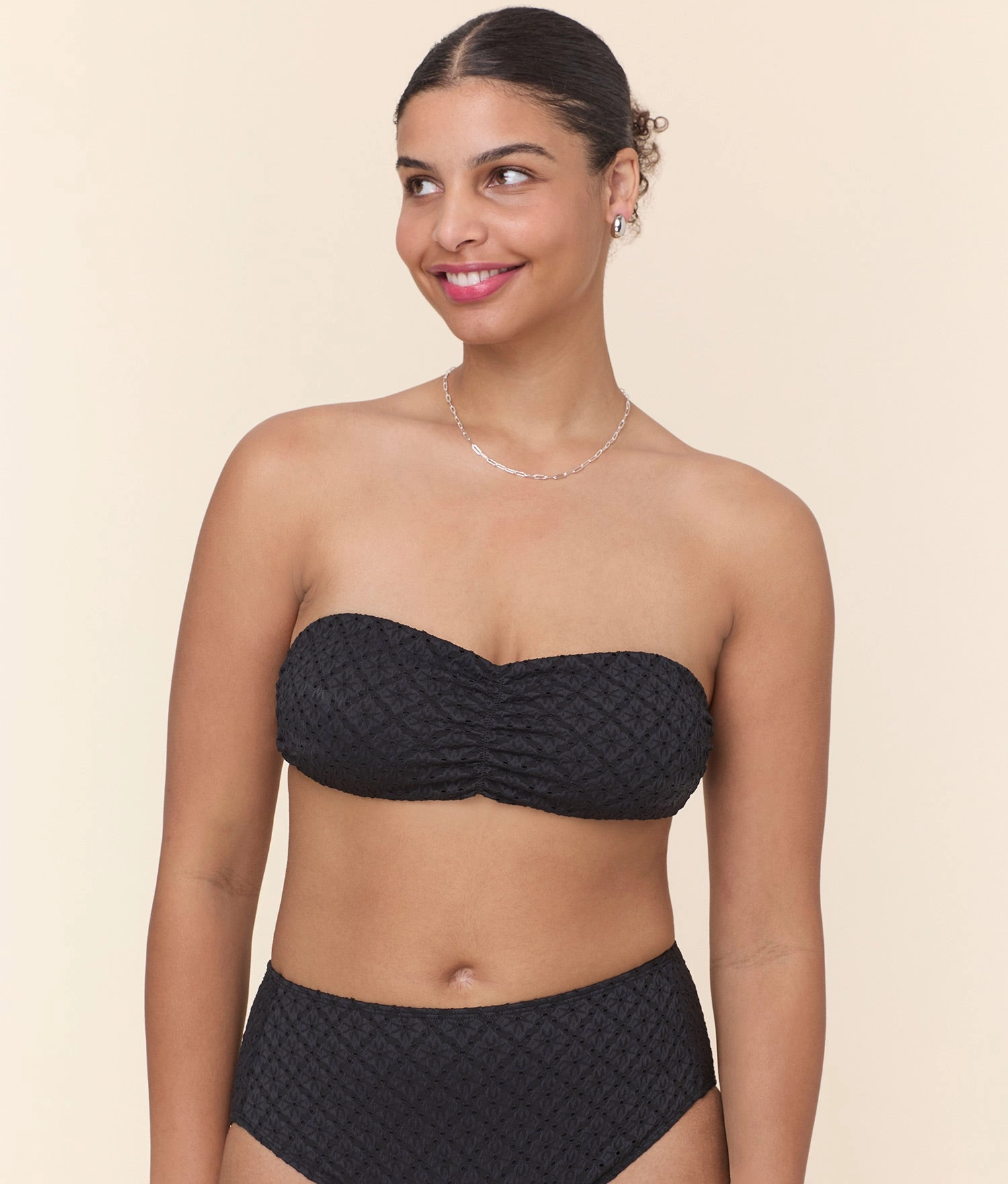 The Pana Bikini Top - Eyelet - Black Eyelet