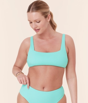 The Rye Bikini Top - Wide Rib - Opal