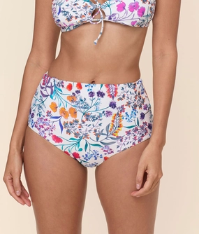 The Super High Waist Bikini Bottom - Eco Nylon - Botanical Floral