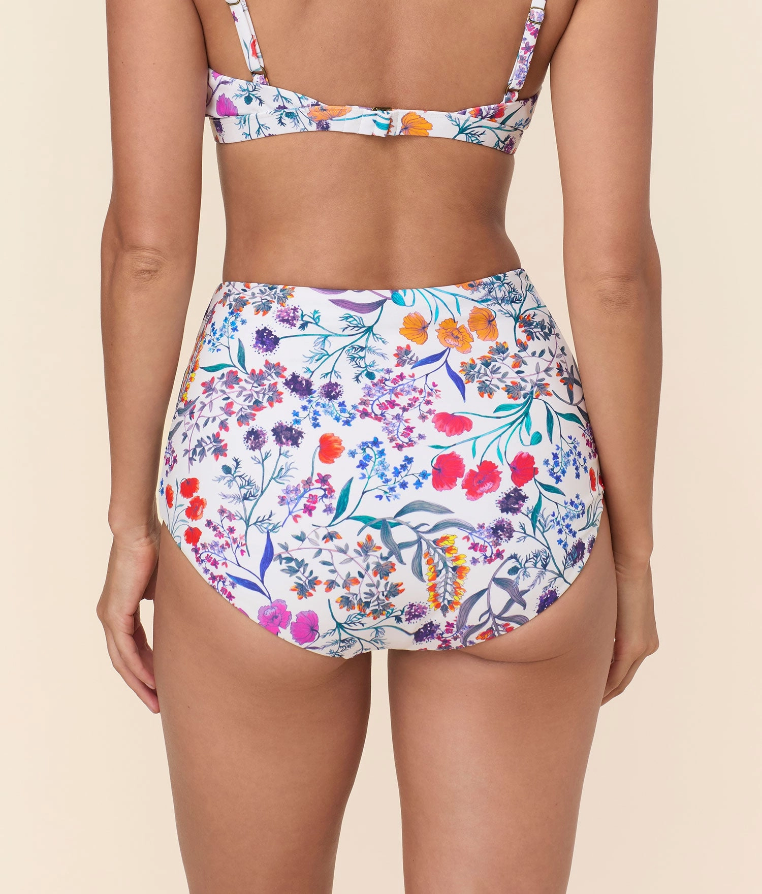The Super High Waist Bikini Bottom - Eco Nylon - Botanical Floral