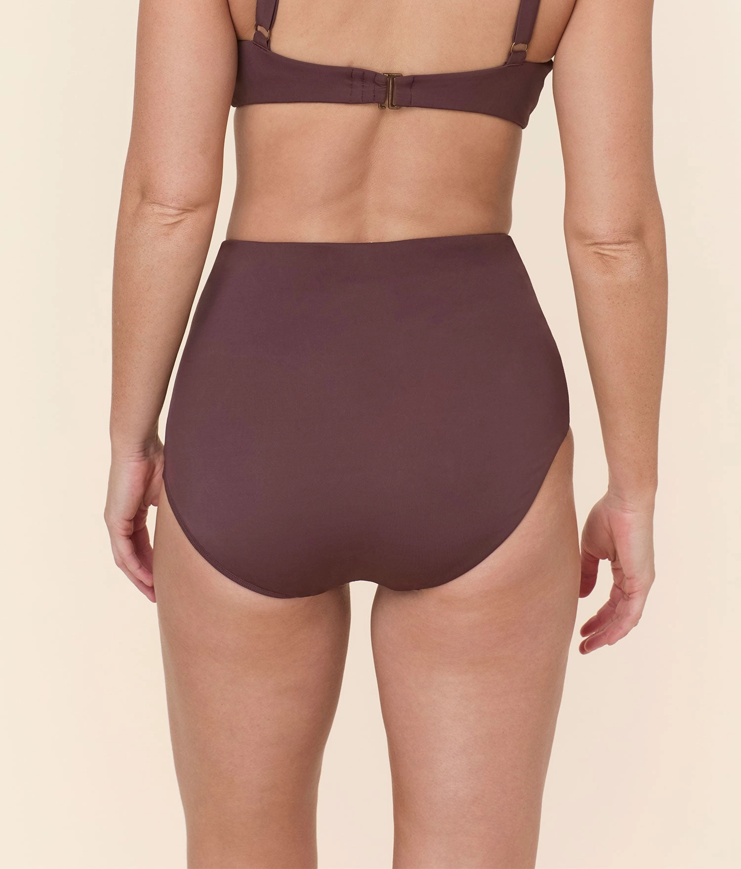 The Super High Waist Bikini Bottom - Eco Nylon - Mink