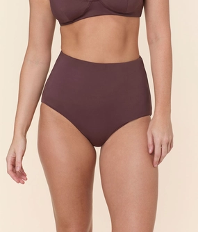 The Super High Waist Bikini Bottom - Eco Nylon - Mink