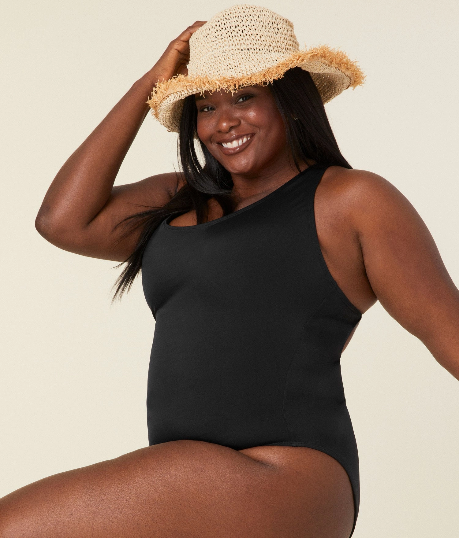 The Tulum One Piece - Eco Nylon - Black - Long Torso