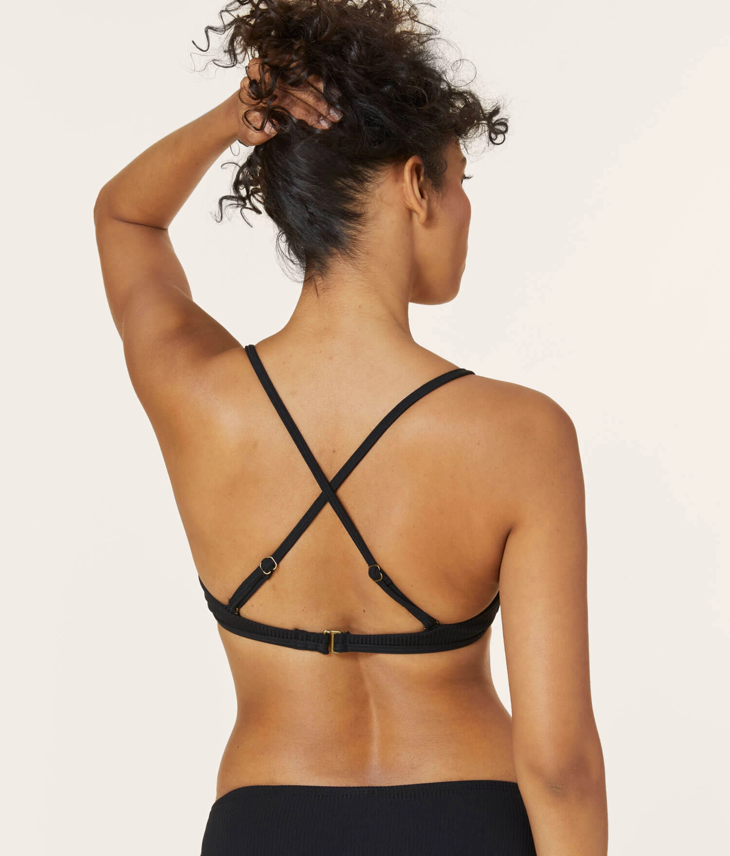 The Valencia Bikini Top - Ribbed - Black