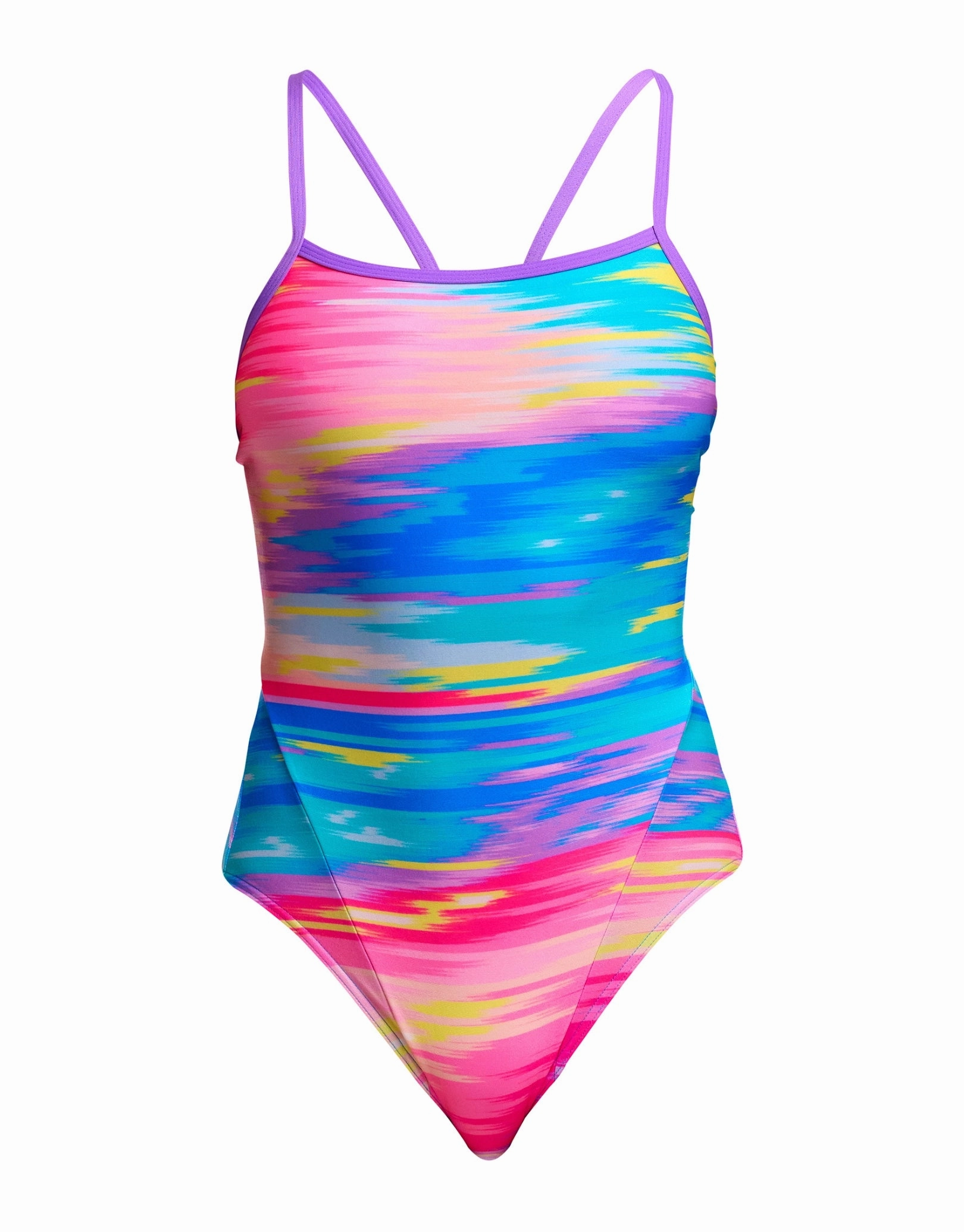 Tropic Wash Single Strap Swimsuit - Blue/Pink