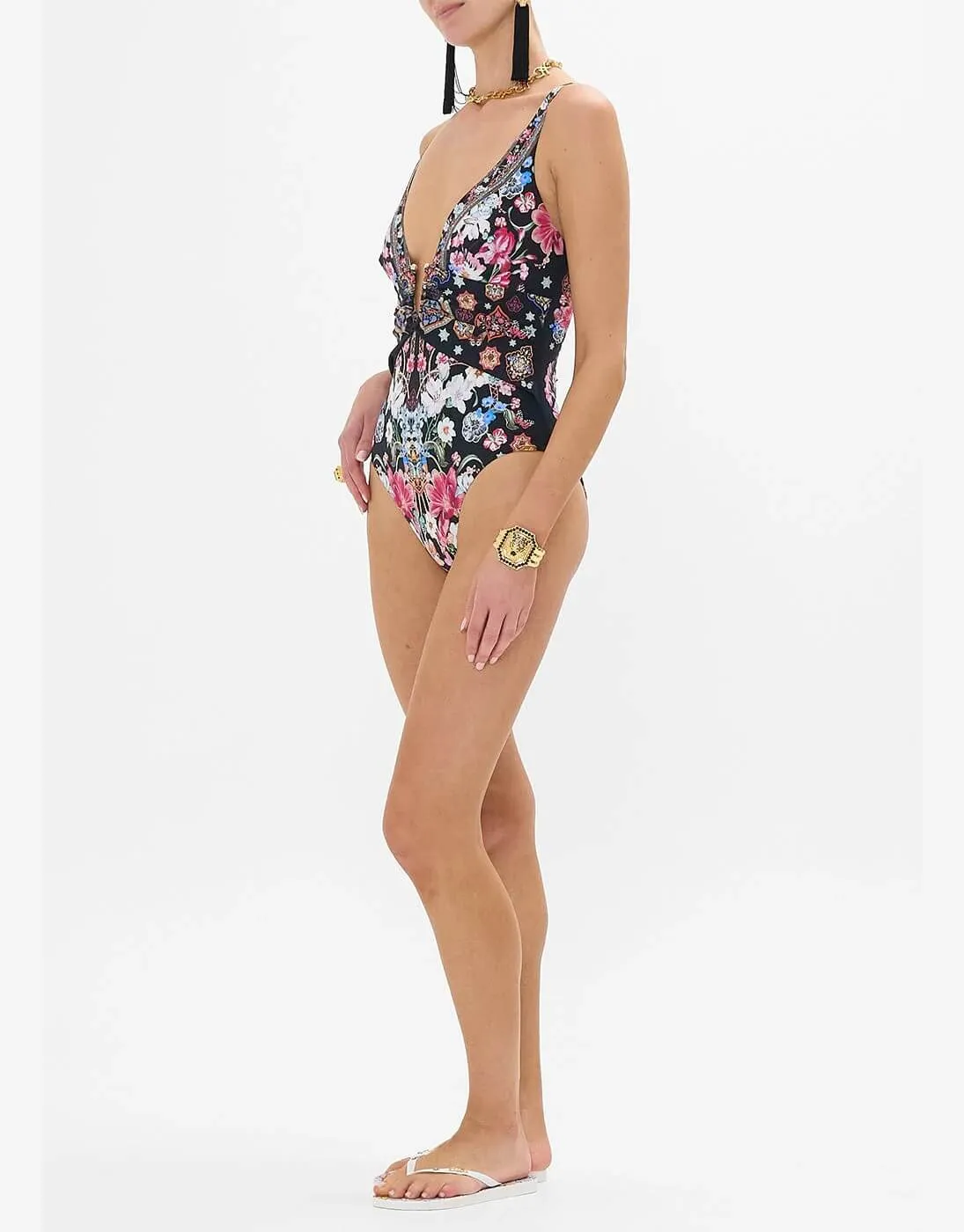 U Ring Underwire One Piece, Midnight in Monserrate D-E Cups