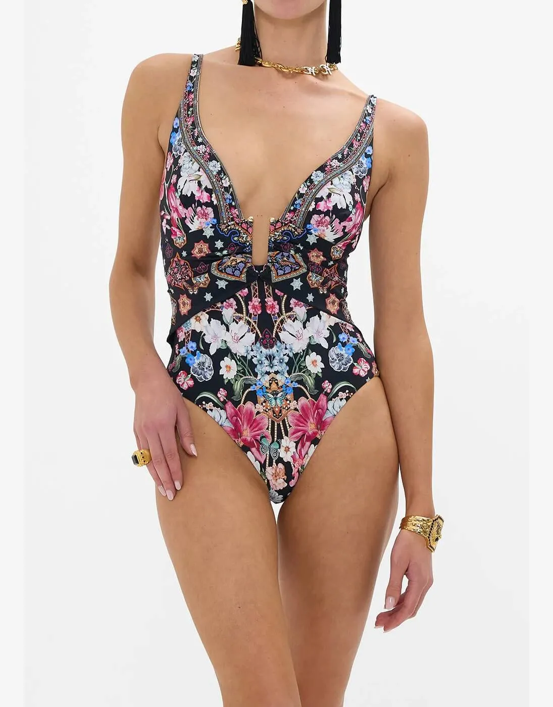 U Ring Underwire One Piece, Midnight in Monserrate D-E Cups