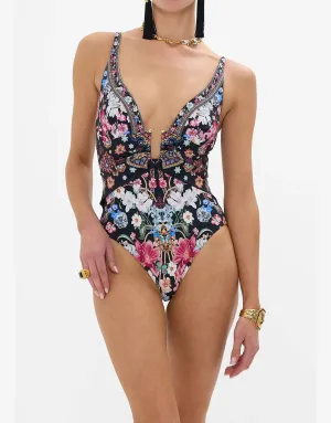 U Ring Underwire One Piece, Midnight in Monserrate D-E Cups