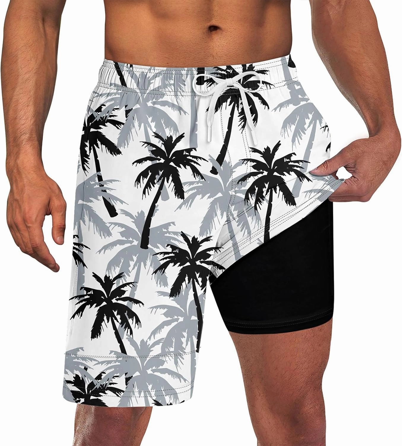 UNICOMIDEA Men Swim Trunks with Compression Liner 9 Inch Long Board Shorts