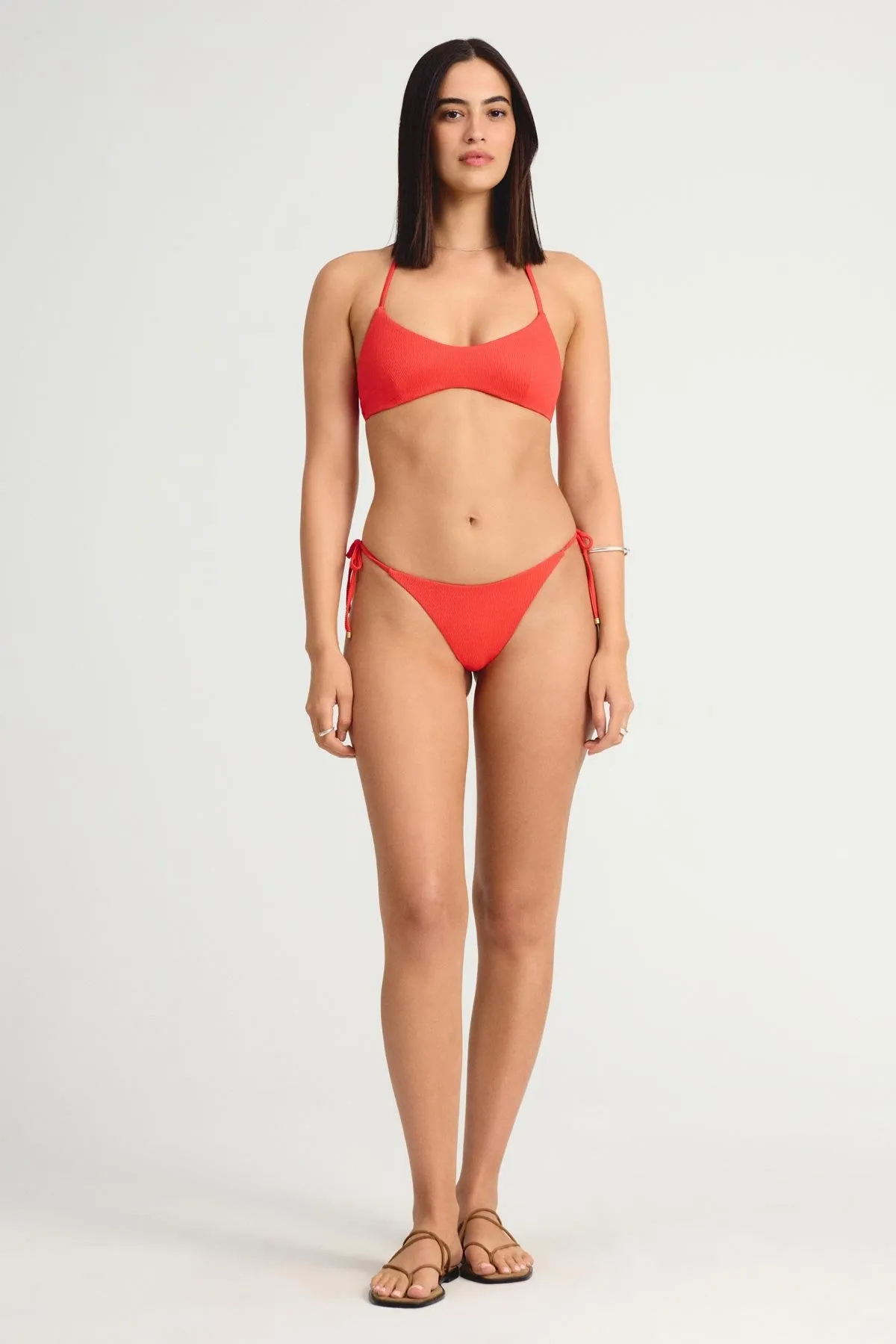 Upcycled Tie Side Cheeky Bottom - Ruby EcoTex