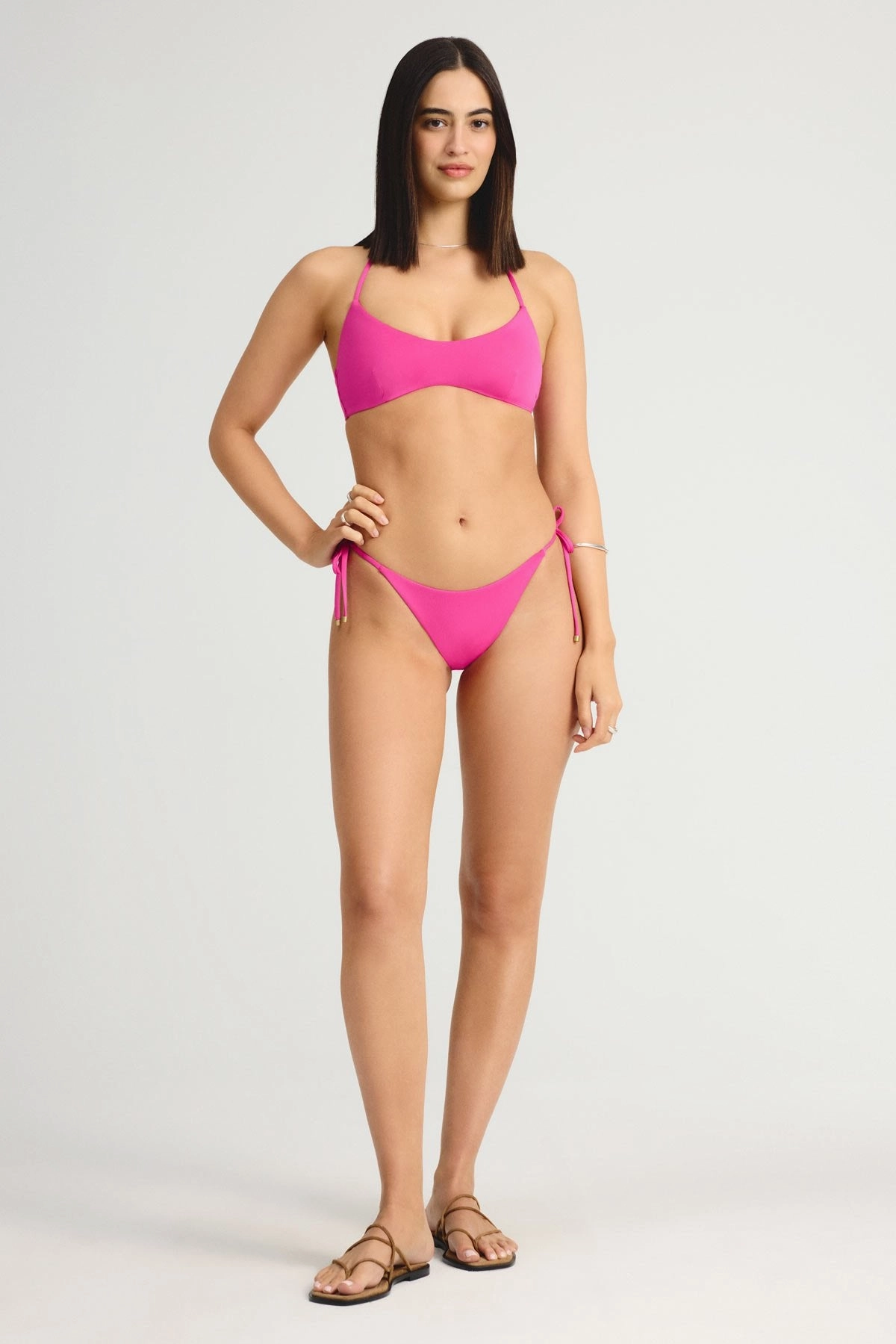 Upcycled Tie Side Cheeky Bottom - Berry EcoLux