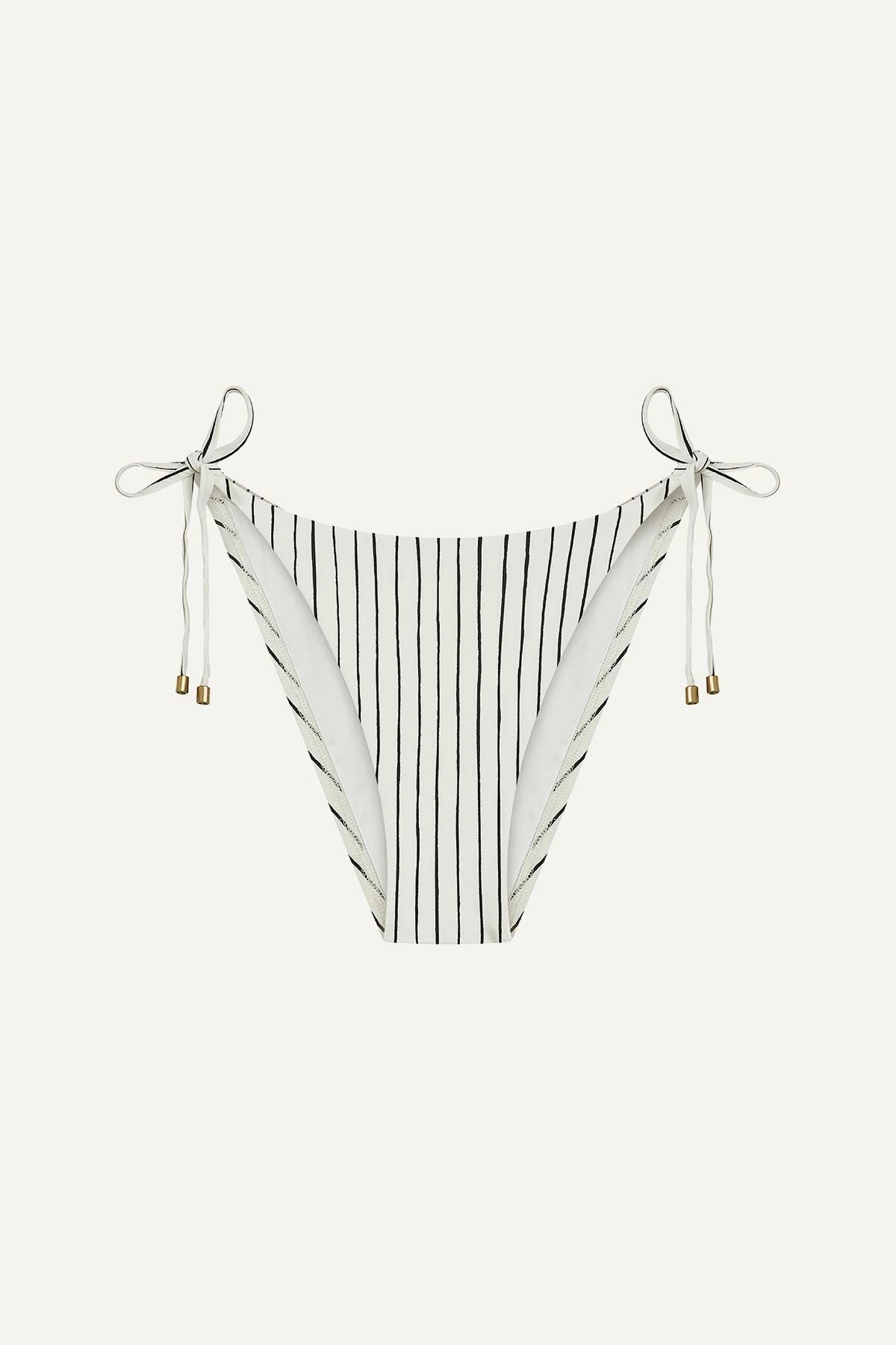 Upcycled Tie Side Cheeky Bottom - Bolero Stripe
