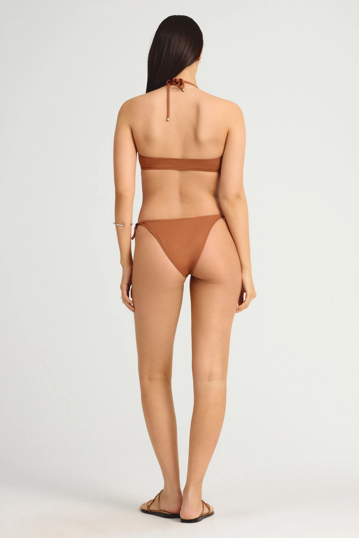 Upcycled Tie Side Cheeky Bottom - Bourbon EcoLux
