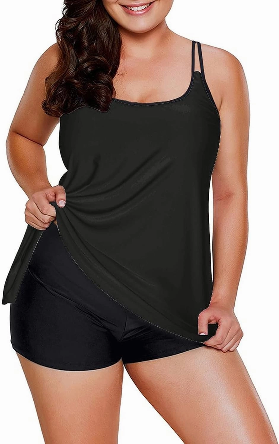 Urchics Womens 2025 Tankini Swimsuits Tummy Control Flowy Swimwear Two Piece Bathing Suits Swim Tank Top with Boyshorts