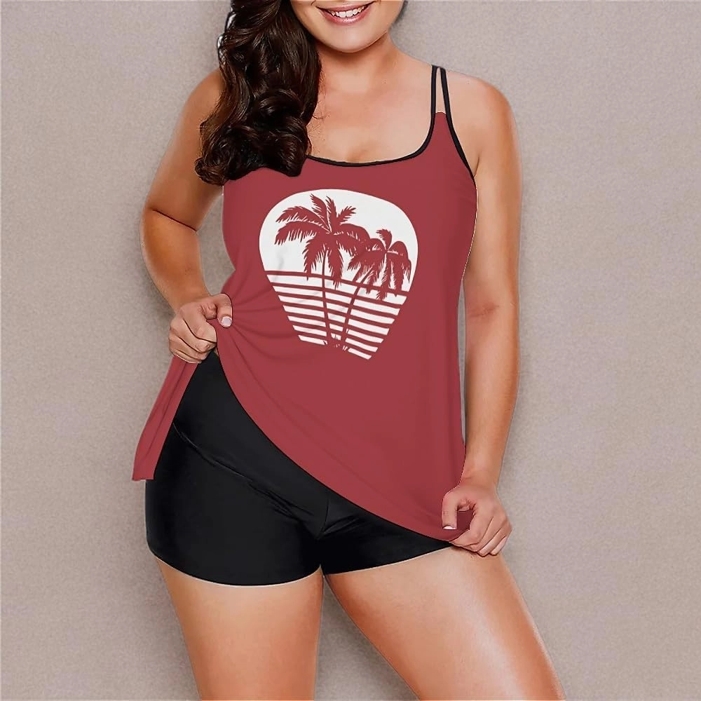 Urchics Womens 2025 Tankini Swimsuits Tummy Control Flowy Swimwear Two Piece Bathing Suits Swim Tank Top with Boyshorts