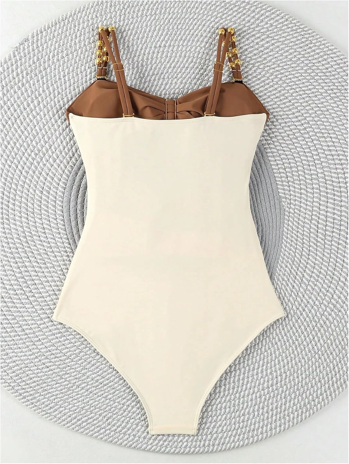 Verdusa Women's Cut Out Colorblock One Piece Swimsuit Ruched Swimwear Bathing Suit