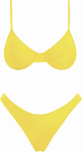 VOLAFA Women's Triangle Bikini Set Textured Frilled Smocked Ruched Push Up Swimsuit Two Piece Bathing Suit