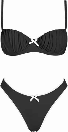 VOLAFA Women's Triangle Bikini Set Textured Frilled Smocked Ruched Push Up Swimsuit Two Piece Bathing Suit