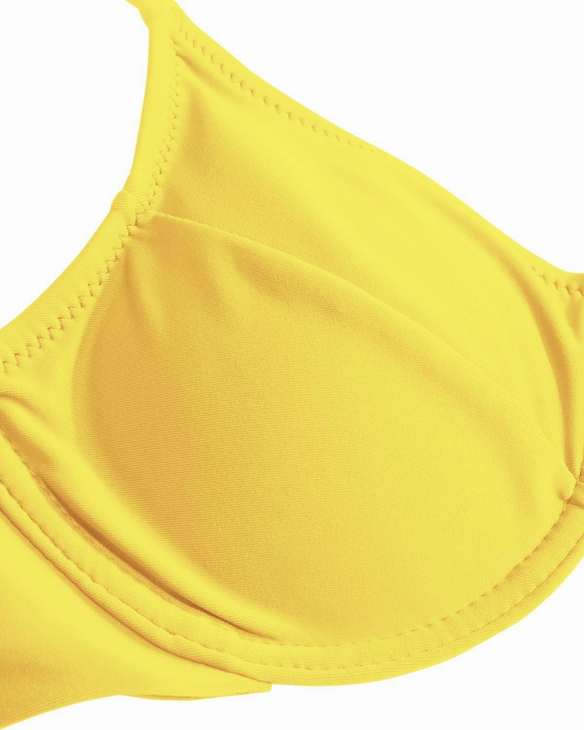 VOLAFA Women's Triangle Bikini Set Textured Frilled Smocked Ruched Push Up Swimsuit Two Piece Bathing Suit
