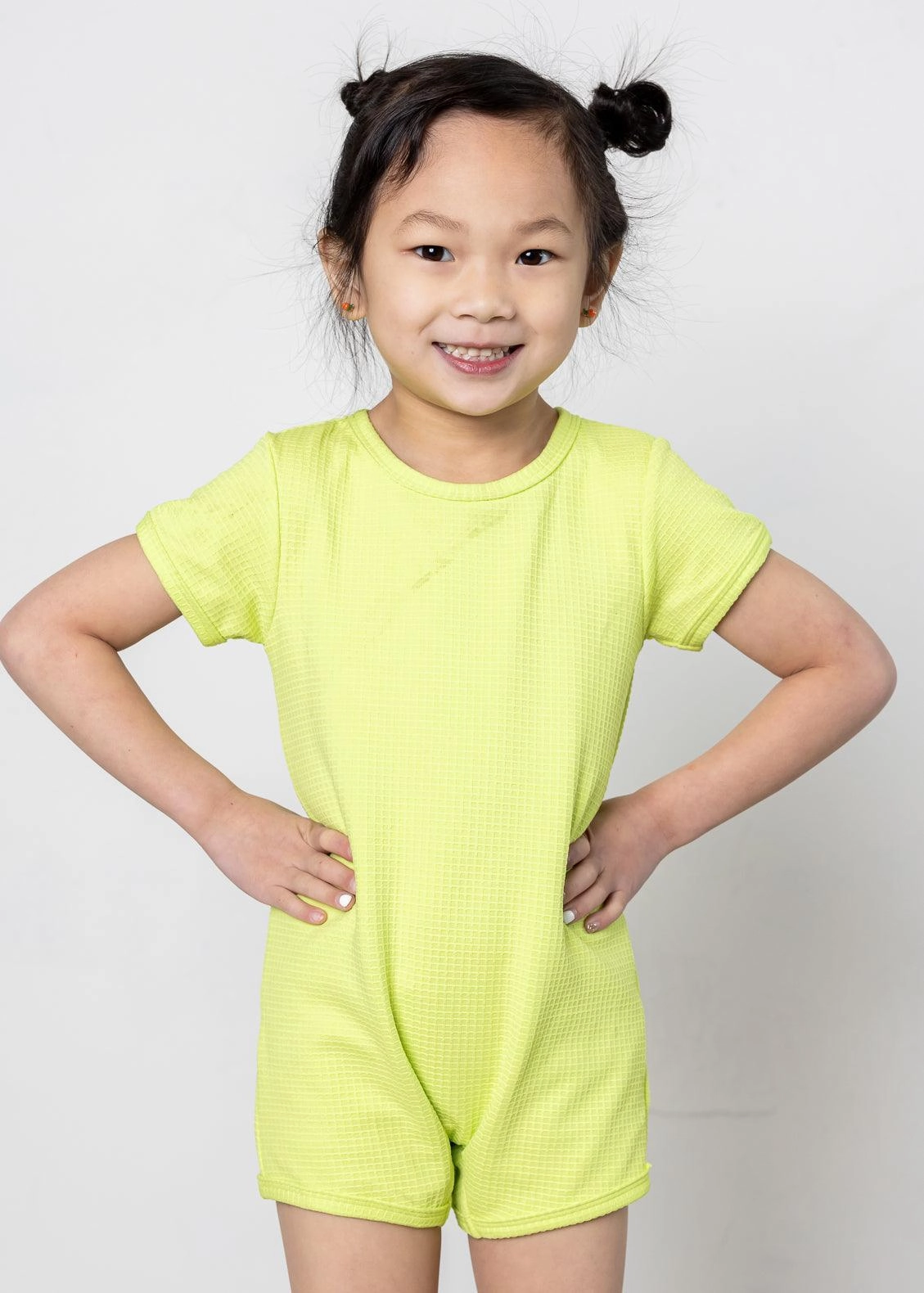 Waffled Glow Green | Mini Shorties Rashguard (Unisex)