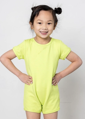 Waffled Glow Green | Mini Shorties Rashguard (Unisex)