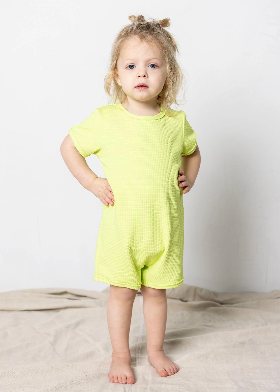 Waffled Glow Green | Mini Shorties Rashguard (Unisex)