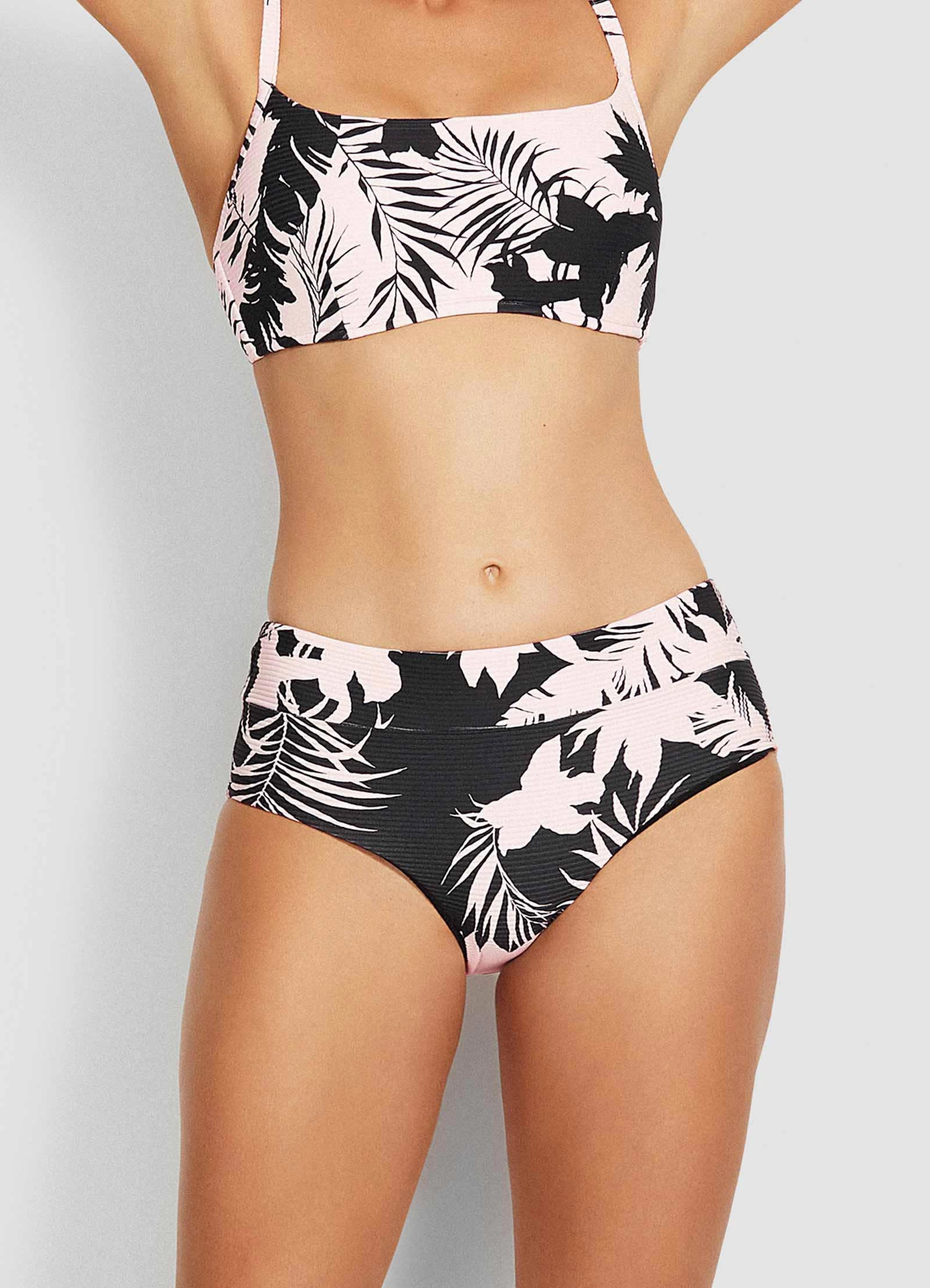 Wild Tropics Wide Side Bikini Pants - Black