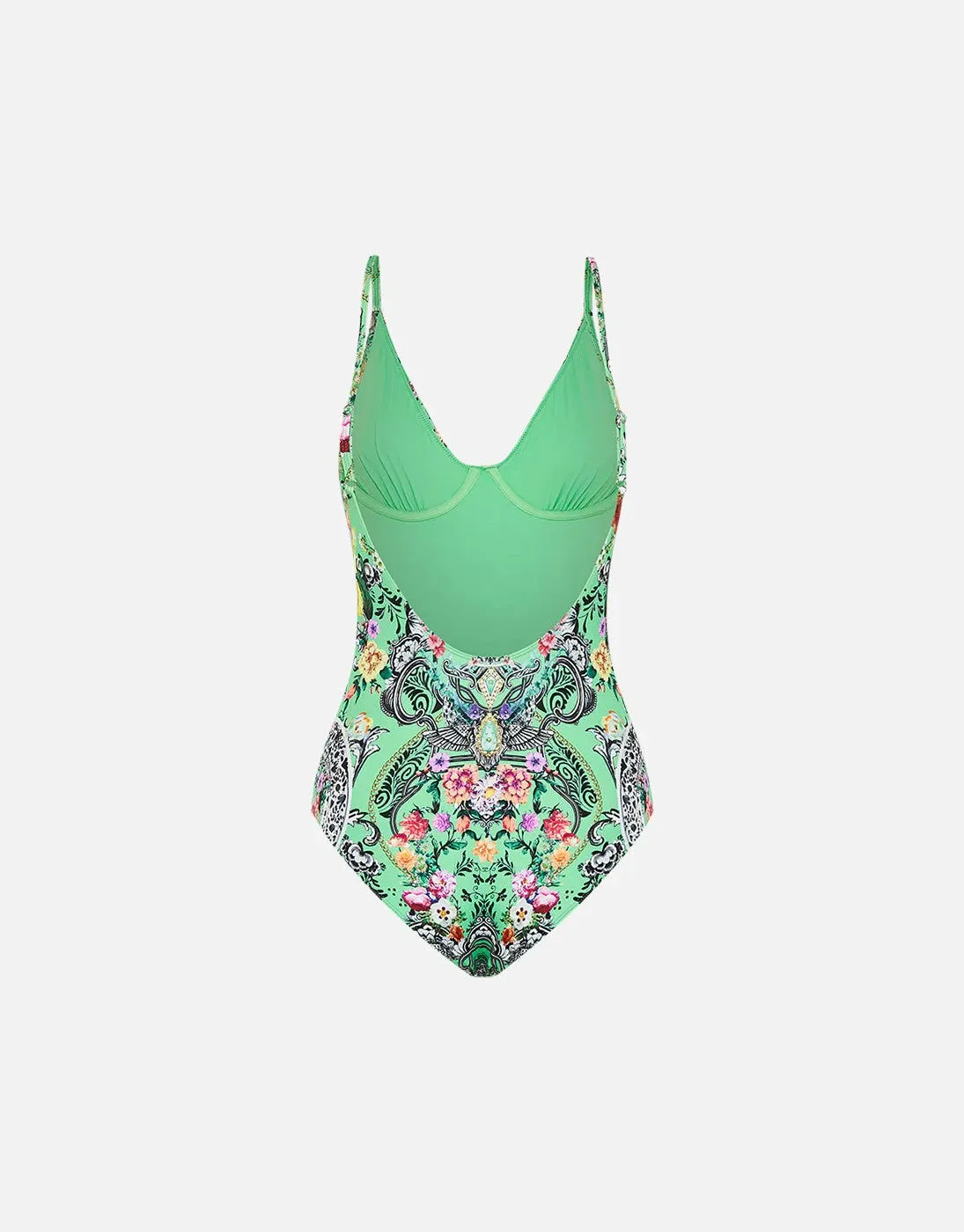 Wired V-Neck One Piece, Porcelain Dream, C Cup