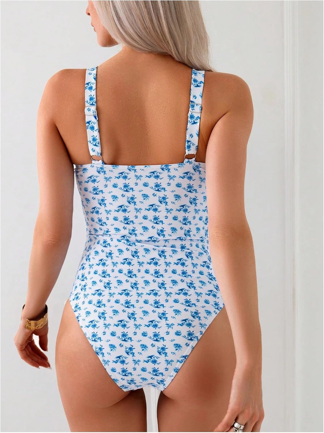 Women's Boho Floral Print One Piece Swimsuit Y2K Bathing Suits Swimwear Beachwear