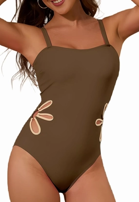 Women's One Piece Swimsuits Cutout High Waisted Tummy Control Bathing Suit 1 Piece Swimsuit