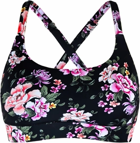 Women??s Supportive Scoop Neck Sporty Swimsuit Cross Spaghetti Strap Bathing Suit Bikini Top