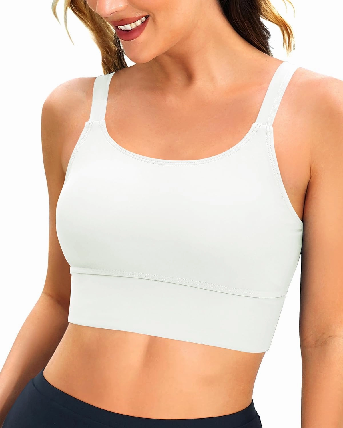 Women Sports Bra Swim Tops - Crop Bikini Top Supportive Bathing Suit Top Swimwear