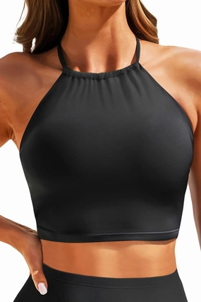 Women Swim Top - High Neck Bikini Top Only Halter Swimsuit Bathing Suit 2025