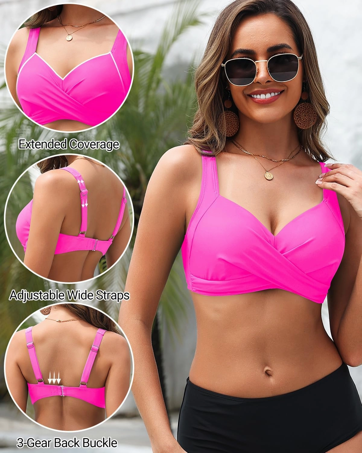 Women Underwire Bikini Tops - Push Up Swim Top Only Bra Padded Bathing Suit Top 2025 Swimsuit Tops